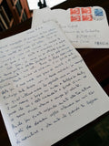 Lettre manuscrite ancienne 1950 avec enveloppe affranchie France Italie vintage