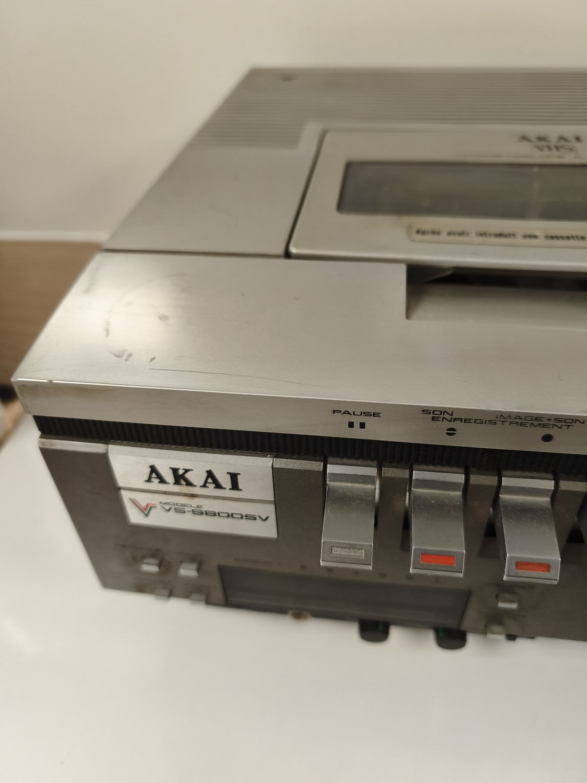 Vintage lecteur vidéo cassette Akai VS-9800SV ancien magnétoscope rétro collecti
