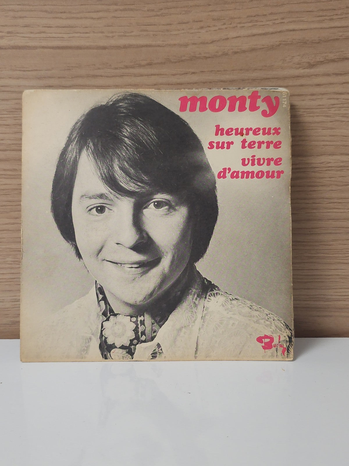 Vintage 45 tours Monty ancien disque vinyle rétro collection musique française