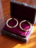 Boucles d’oreilles créoles vintage dorées aspect lisse fantaisie parfait état