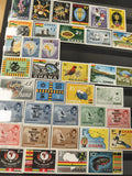 Lot timbres Ghana multicolores thèmes sports, faune, monuments, Afrique, occasio