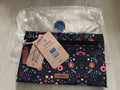 Pochette avant Cabaia motif fleuri noir neuve 24 cm zip accessoire sac