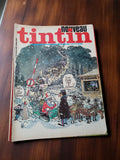 Magazine Tintin vintage Noël, numéro ancien illustré, couverture père Noël