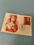 Carte philatélie Marianne Elisabeth Vigée Lebrun oblitérée 2003 timbre rouge