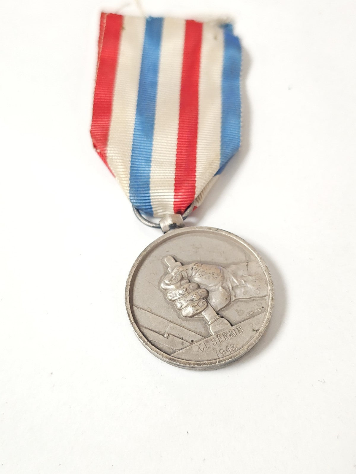 Médaille cheminots argent 1948 distinction ferroviaire SNCF décoration France