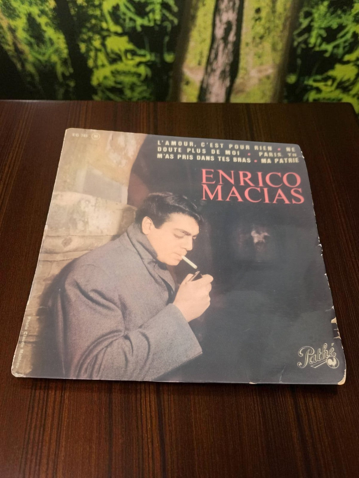 Vinyle 45 tours Enrico Macias Pathé ancien rétro, pochette d'époque chanson FR