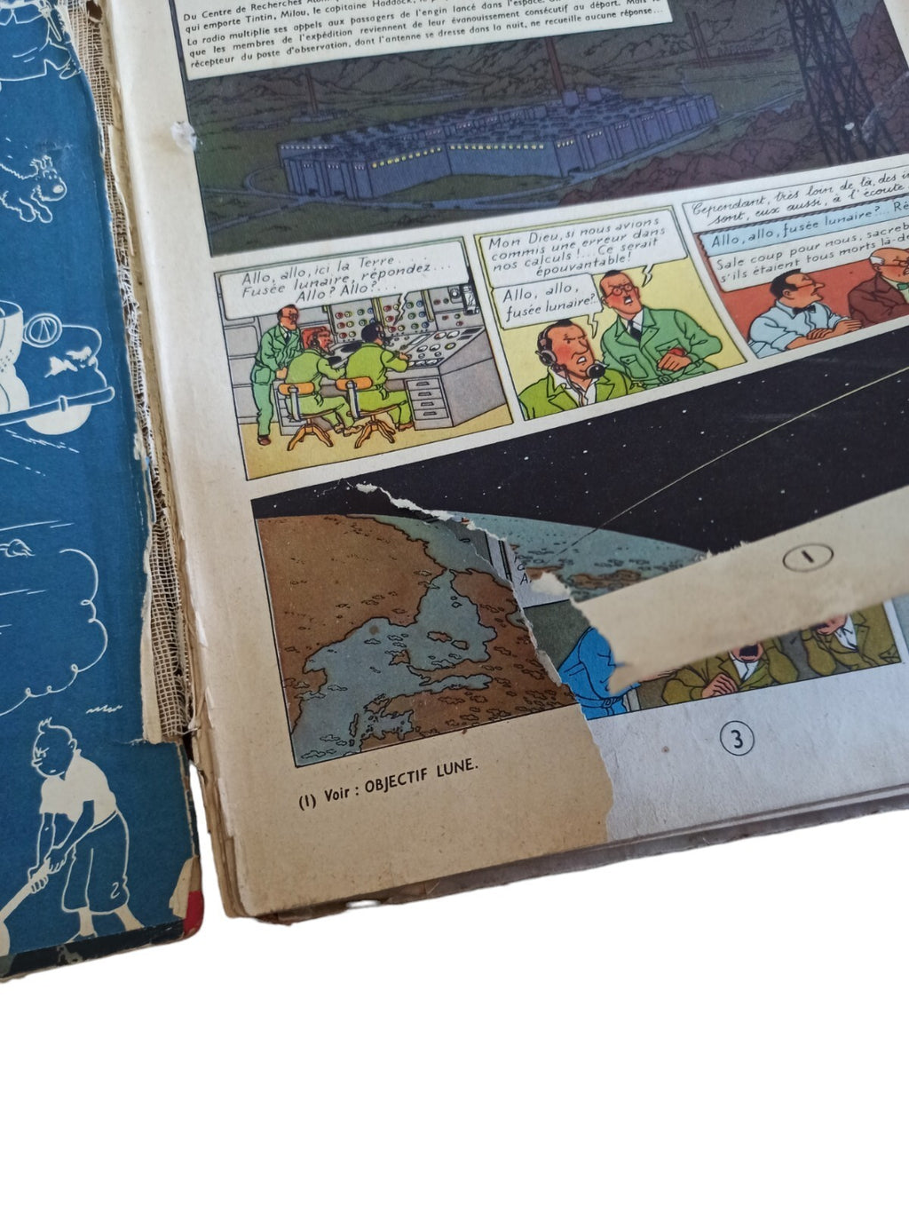BD Tintin On a marché sur la Lune Casterman 1954 ancienne édition rare