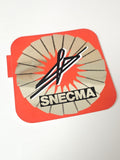Vintage grand autocollant publicitaire ancien SNECMA pour collection aviation ra