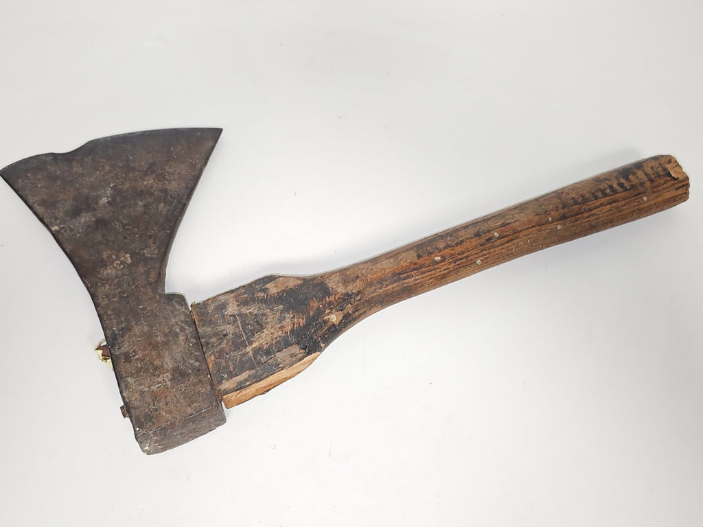 Hache ancienne signée XIXe, outil vintage rare de bûcheron, collection rétro