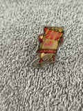 Pin's vintage Sybel frites sur skateboard, fast-food, badge publicitaire années