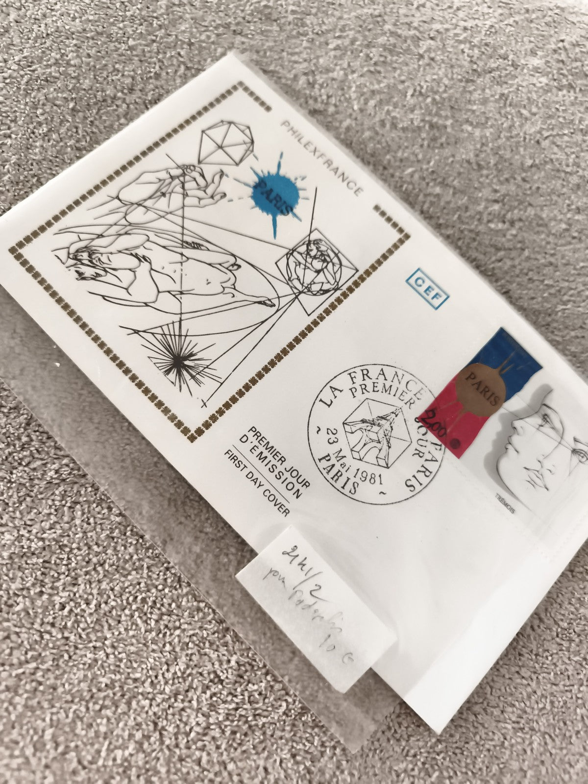 Lettre premier jour PHILEXFRANCE 1981 Paris FDC ancien philatélie cachet CEF