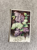 Carte postale illustrée Bonne Fête lilas CPA fleurs