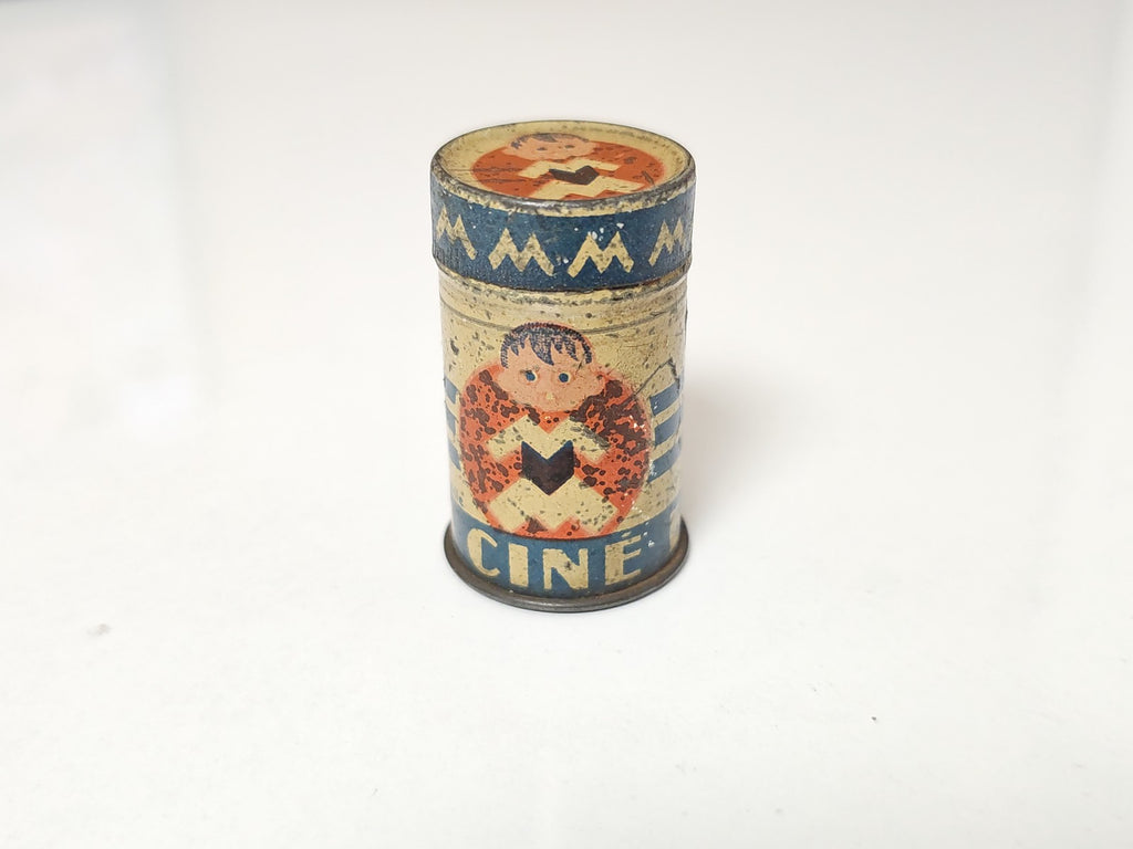 Ancienne boîte tôle publicitaire signée De Andreis Cinéma Edga Art Déco vintage
