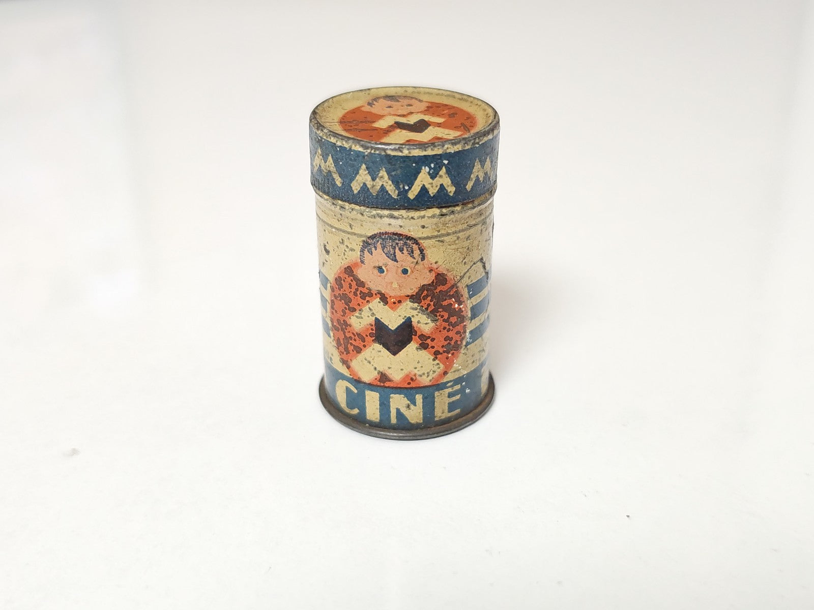 Ancienne boîte tôle publicitaire signée De Andreis Cinéma Edga Art Déco vintage