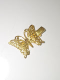Vintage barrette cheveux ancienne en métal doré émaillé, accessoire rétro déco