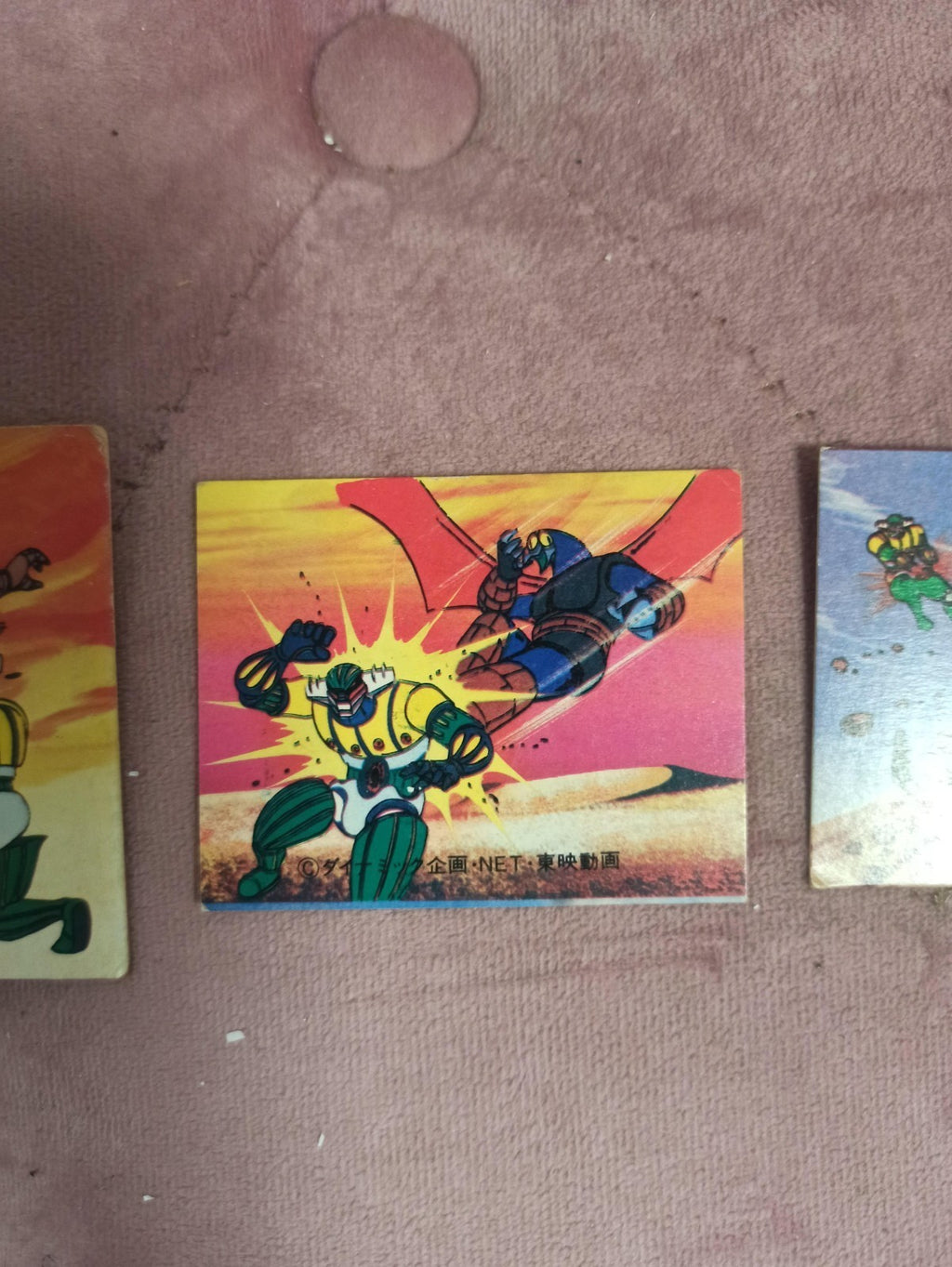 Cartes illustrées vintage robot géant anime japonais – Lot papier années 70