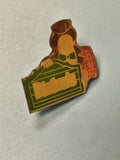 Vintage pin's Bénénuts personnage publicitaire vert jaune collection rare
