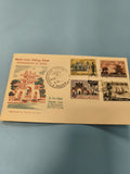 Ancienne enveloppe FDC Vietnam 1964 monuments timbres illustrés Saigon collectio