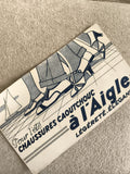 Publicité papier chaussures caoutchouc Aigle art graphique été rétro