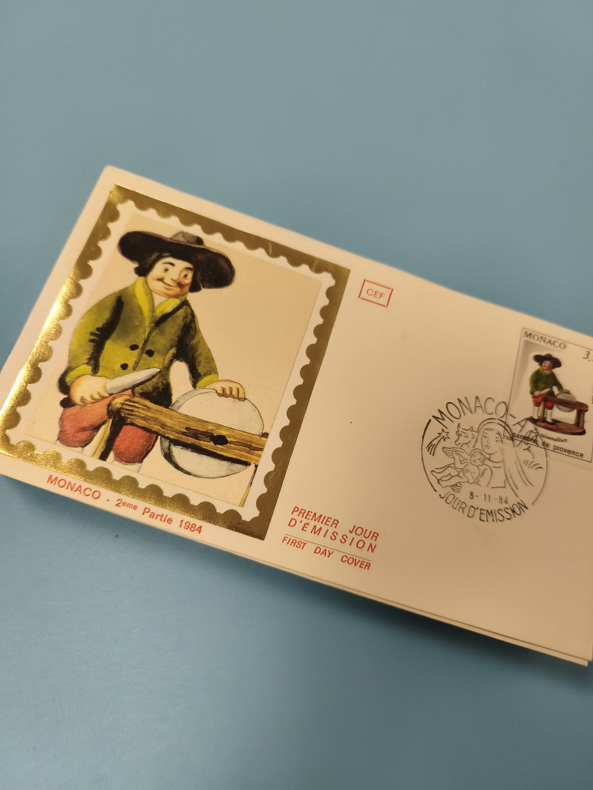 Enveloppe FDC Monaco 1984 premier jour d'émission motif santon provençal