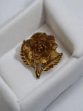 Broche fleur dorée vintage rétro, bijou fantaisie ancien, original