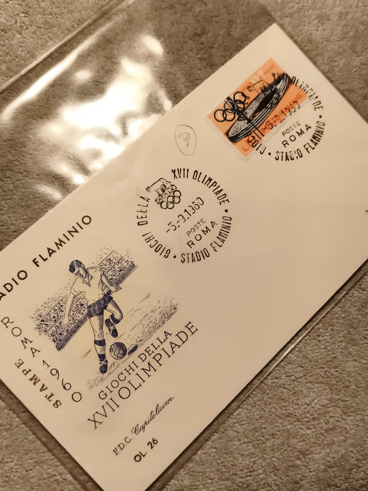 Lettre FDC Jeux Olympiques Rome 1960 Stadio Flaminio oblitération philatélie
