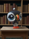 Figurine Petshop vintage macareux noir blanc yeux larges déco rétro