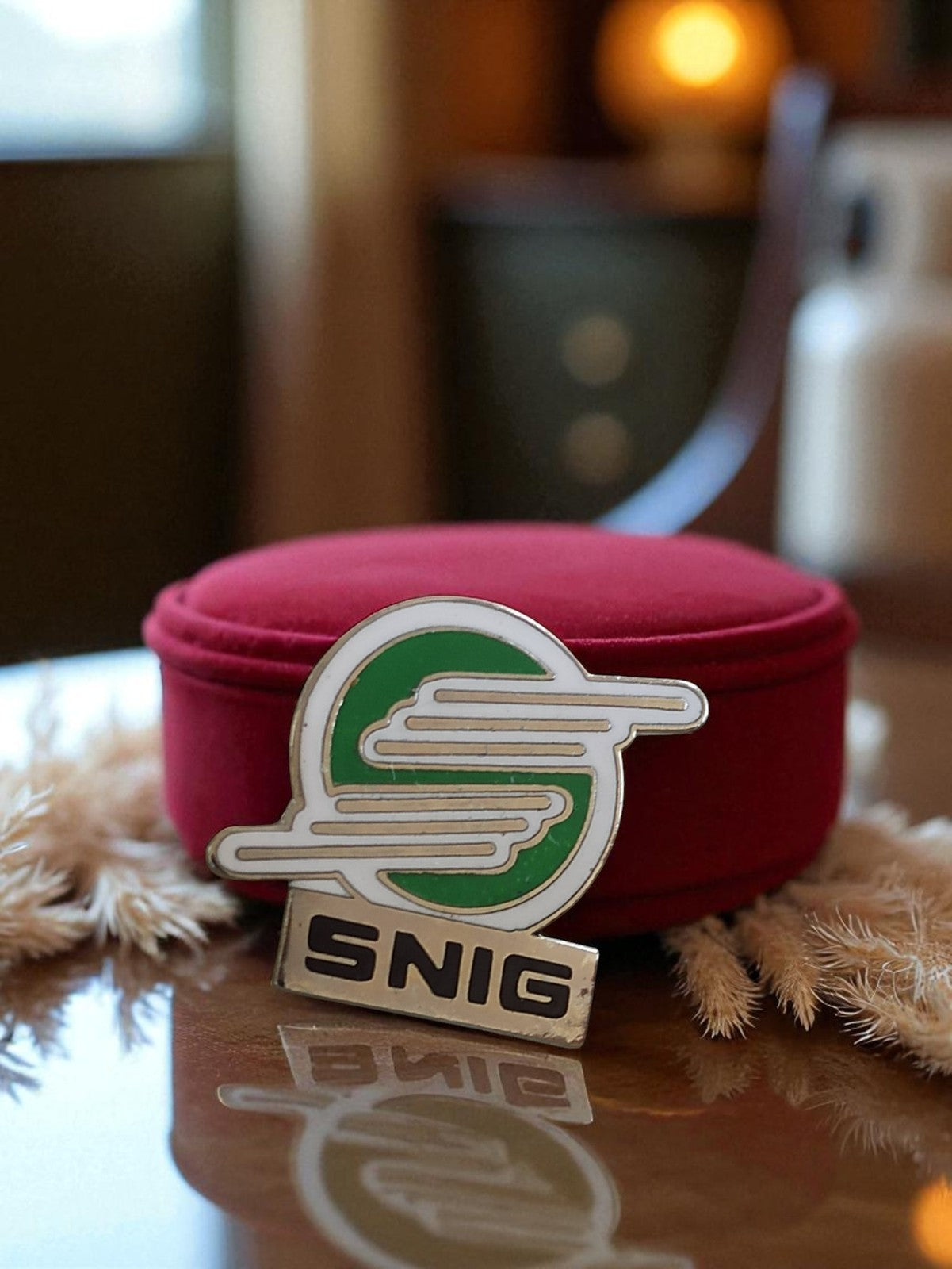 Pin's publicitaire vintage SNIG édition limitée logo vert