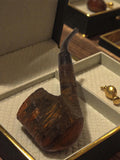 Pipe ancienne courbée en bois, finition rustiquée, vintage rétro, grande taille