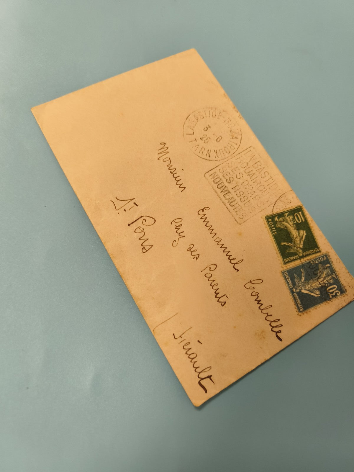 Ancienne enveloppe timbrée oblitérée France philatélie collection vintage