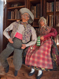 Santon ancien habillé homme femme vintage déco crèche rétro à restaurer