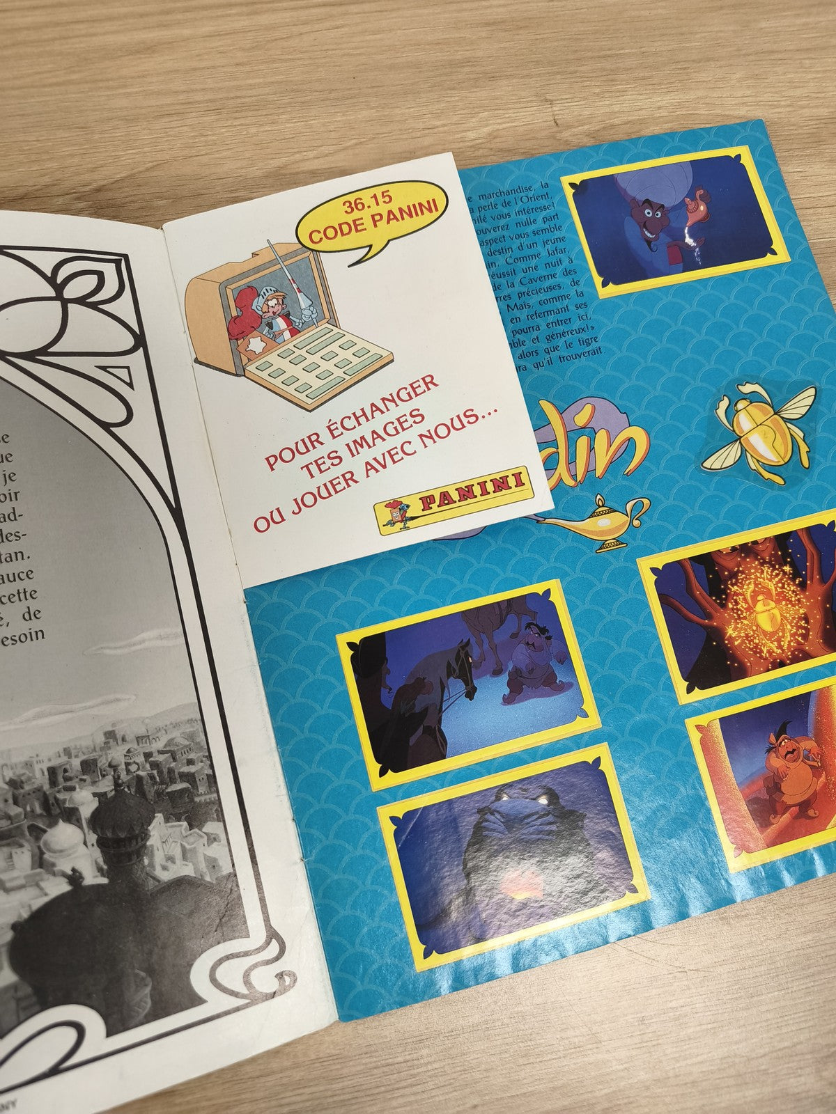 Vintage album Panini Aladdin incomplet Disney collection années 90