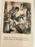 Carte postale ancienne illustrée NICOLOT intérieur famille humour vintage CPA