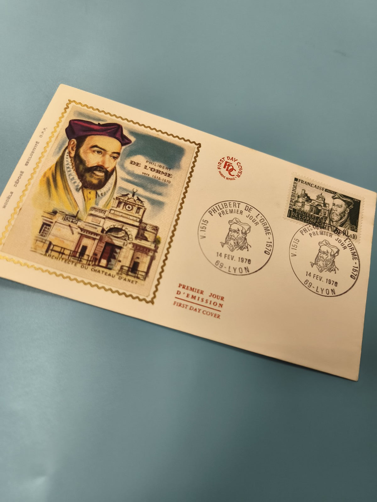 Enveloppe timbrée FDC Philibert de l'Orme premier jour 1978 cachet Lyon