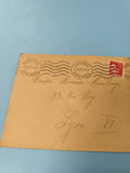 Ancienne enveloppe oblitérée Charleville 1930 philatélie vintage Lyon (Ref 6)