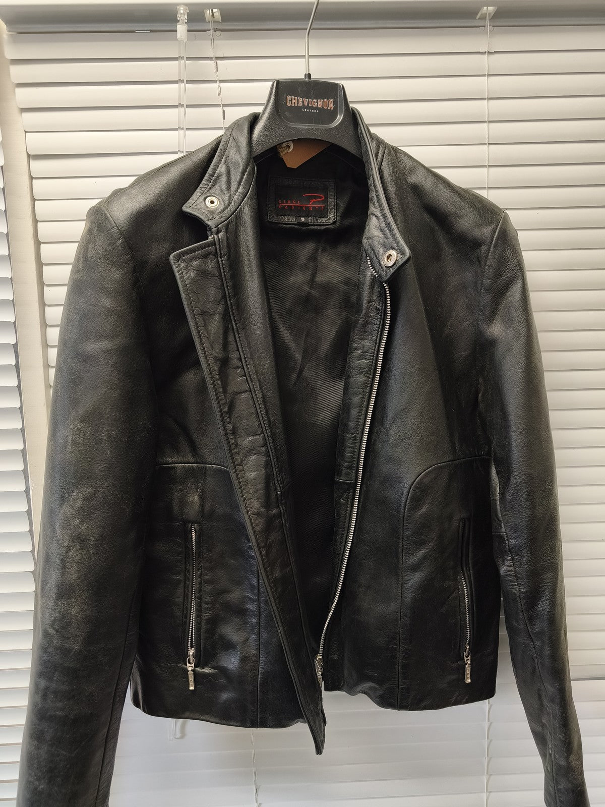 Blouson cuir vintage homme Serge Pariente S ancien veste rétro collectionneur