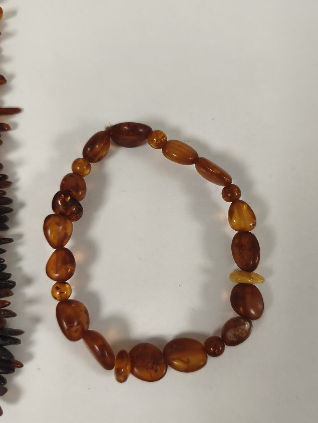 Parure collier bracelet ambre véritable Baltique Pologne miel cognac