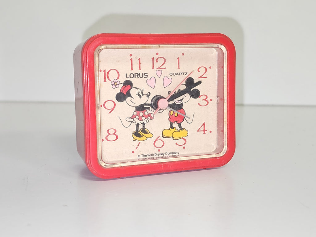 Réveil ancien à quartz Disney Lorus Mickey Mouse vintage, rare, fonctionne, coll