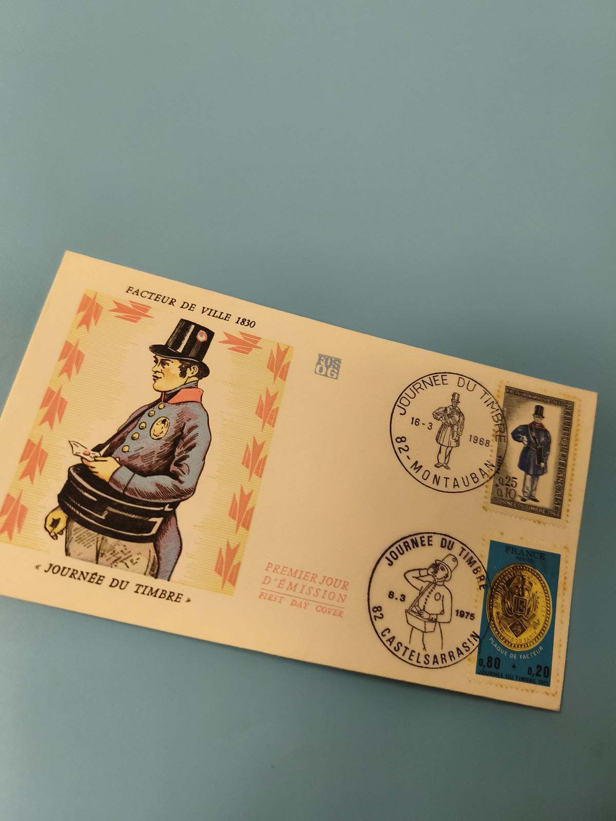Enveloppe premier jour d?émission FDC Journée du Timbre Facteur illustré