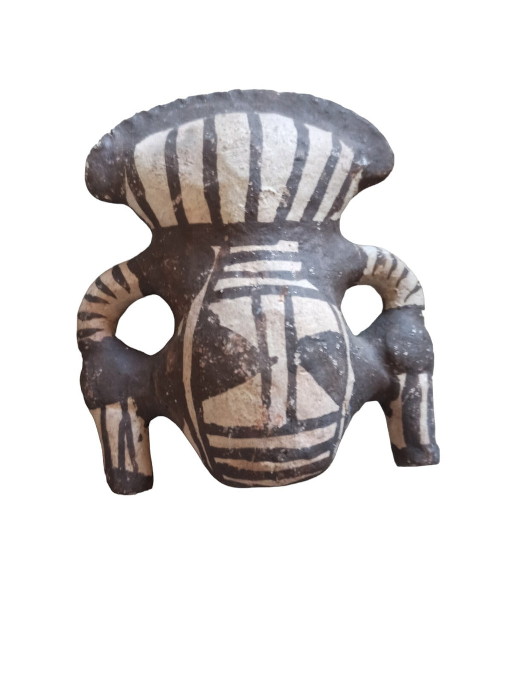 Figurines précolombiennes décor noir et blanc style Amérique du Sud reproduction