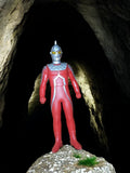 Figurine Ultraman Ultra Seven Bandai vintage, robot rouge et argent, Japon