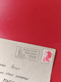 Enveloppe philatélie oblitérée Sauieu 1987 timbre Marianne rouge 2,20F