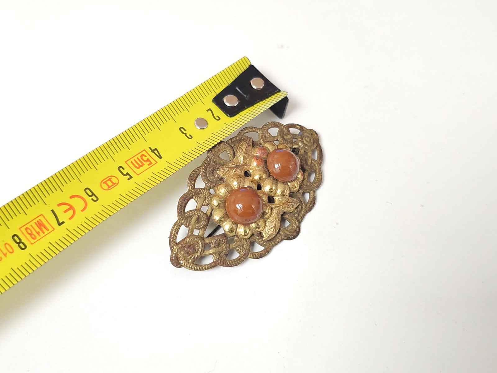 Broche ancienne art déco émaillée vintage, bijou rétro collection occasion