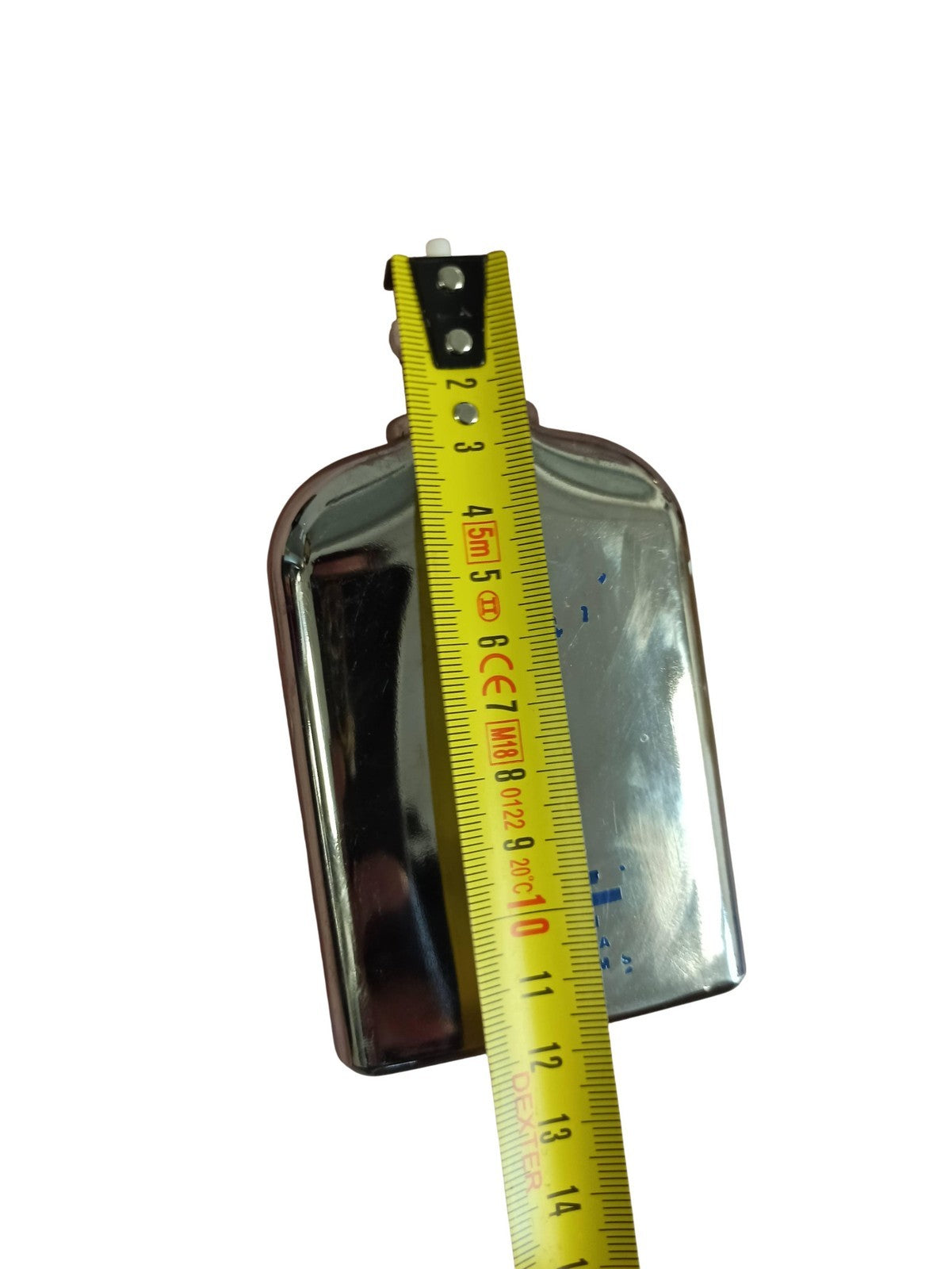 Flacon factice parfum vintage chrome, grand format, déco ancien
