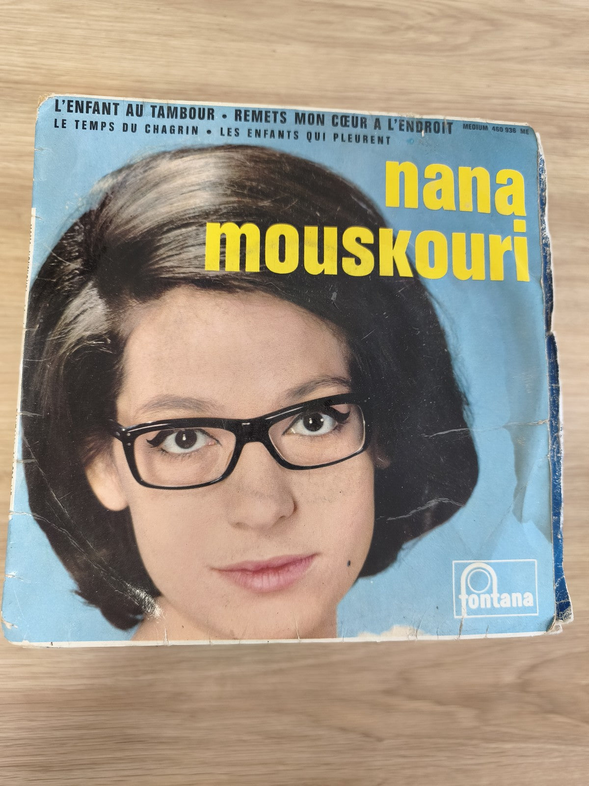Vinyle 45 tours ancien Nana Mouskouri rétro collection état d?usage rare vintage