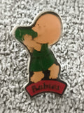 Pin's vintage figuratif enfant Babies vert badge rétro (Ref 8)