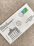 Lettre 1er jour 1990 Raid Aérien Strasbourg Berlin timbre Europe Conseil