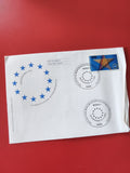 Enveloppe philatélie premier jour Europe, timbre 100 Bonn 1992, étoiles bleues