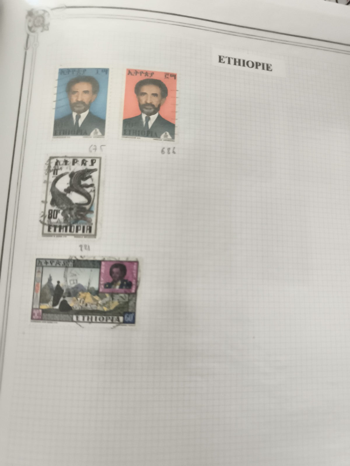Timbres Éthiopie lot x4, portraits, animaux, paysages, philatélie