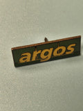 Vintage pin's argos vert jaune ancien badge collection rétro (Ref 15)
